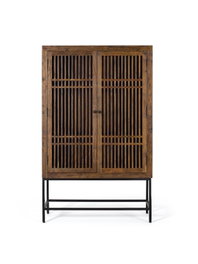 GINER Y COLOMER Armoire à 2 portes en bois d'acacia et métal